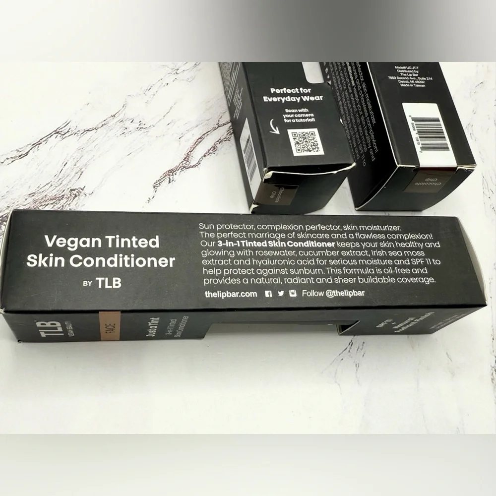 3 TLB Vegan Beauty Just a Tint Skin Conditioner new in chocolate chip